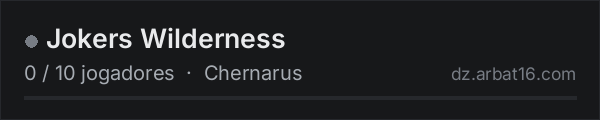 Jokers Wilderness na lista de servidores de DayZ da AR16