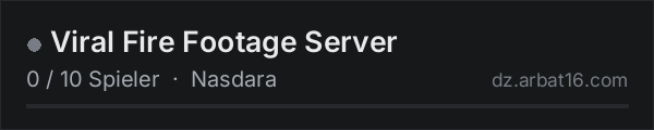 Viral Fire Footage Server in der DayZ-Serverliste von AR16