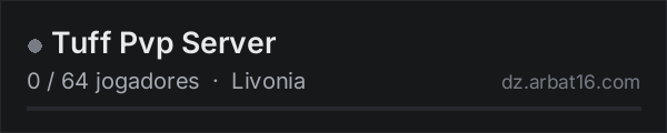 Tuff Pvp Server na lista de servidores de DayZ da AR16
