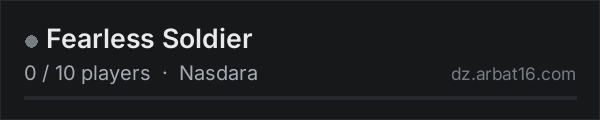 Fearless Soldier on the AR16 DayZ server list