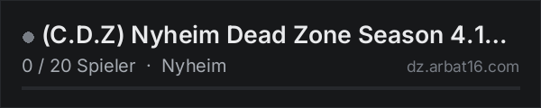 (C.D.Z) Nyheim Dead Zone Season 4.1 PVE in der DayZ-Serverliste von AR16