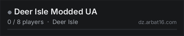 Deer Isle Modded UA on the AR16 DayZ server list