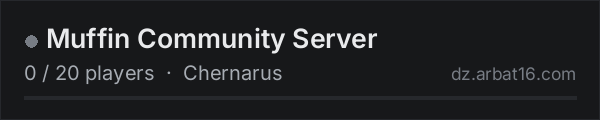 Muffin Community Server on the AR16 DayZ server list