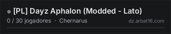 PL Dayz Aphalon (Modded - Lato) na lista de servidores de DayZ da AR16