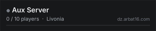 Aux Server on the AR16 DayZ server list