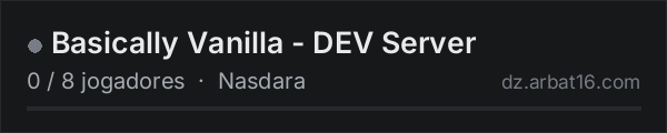 Basically Vanilla - DEV Server na lista de servidores de DayZ da AR16