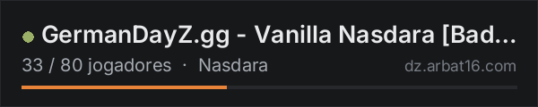GermanDayZ.gg - Vanilla Nasdara [Badlands] na lista de servidores de DayZ da AR16