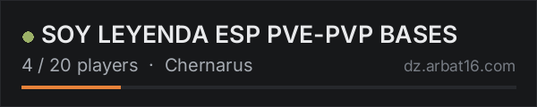 SOY LEYENDA  ESP PVE-PVP BASES on the AR16 DayZ server list