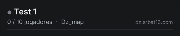 Test 1 na lista de servidores de DayZ da AR16