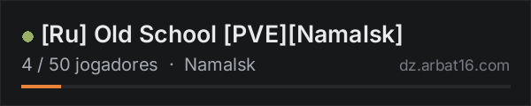Ru Old School PVENamalsk na lista de servidores de DayZ da AR16