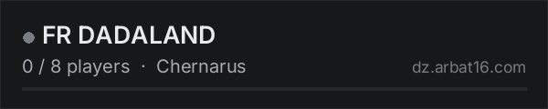 FR DADALAND on the AR16 DayZ server list
