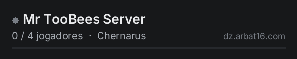 Mr TooBees Server na lista de servidores de DayZ da AR16