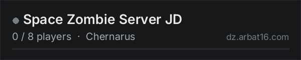 Space Zombie Server JD on the AR16 DayZ server list