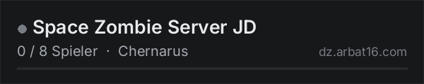 Space Zombie Server JD in der DayZ-Serverliste von AR16