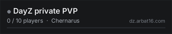 DayZ private PVP on the AR16 DayZ server list