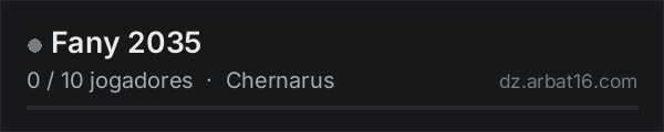 Fany 2035 na lista de servidores de DayZ da AR16