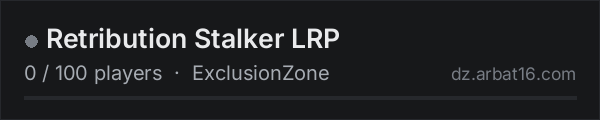 Retribution Stalker LRP on the AR16 DayZ server list