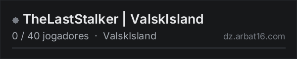 TheLastStalker | ValskIsland na lista de servidores de DayZ da AR16