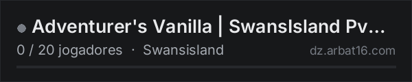 Adventurer's Vanilla | SwansIsland PvP | 1PP na lista de servidores de DayZ da AR16