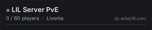 LIL Server PvE on the AR16 DayZ server list