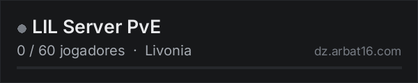 LIL Server PvE na lista de servidores de DayZ da AR16
