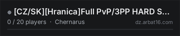 CZ/SKHranicaFull PvP/3PP HARD SURVIVAL on the AR16 DayZ server list