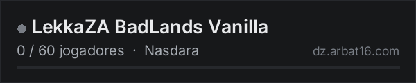 LekkaZA BadLands Vanilla na lista de servidores de DayZ da AR16