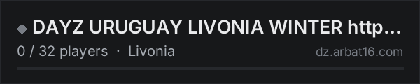 DAYZ URUGUAY LIVONIA WINTER https://discord.gg/WhP7YcXHBJ on the AR16 DayZ server list