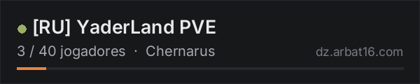 [RU] YaderLand PVE na lista de servidores de DayZ da AR16