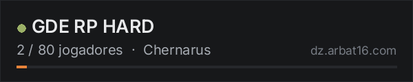 GDE RP HARD na lista de servidores de DayZ da AR16