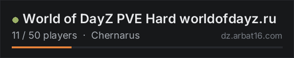 World of DayZ PVE Hard worldofdayz.ru on the AR16 DayZ server list