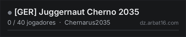 [GER] Juggernaut Cherno 2035 na lista de servidores de DayZ da AR16