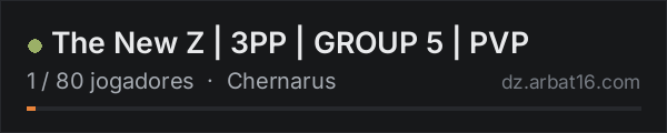 The New Z | 3PP | GROUP 5 | PVP na lista de servidores de DayZ da AR16