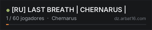 [RU] LAST BREATH | CHERNARUS | na lista de servidores de DayZ da AR16