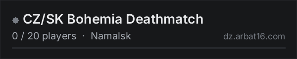 CZ/SK Bohemia Deathmatch on the AR16 DayZ server list