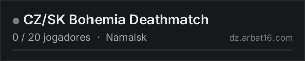CZ/SK Bohemia Deathmatch na lista de servidores de DayZ da AR16