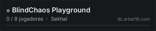 BlindChaos Playground na lista de servidores de DayZ da AR16