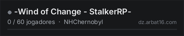 -Wind of Change - StalkerRP- na lista de servidores de DayZ da AR16
