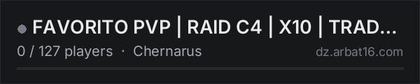 FAVORITO PVP | RAID C4 | X10 | TRADER | HELI | GUN | CAR on the AR16 DayZ server list