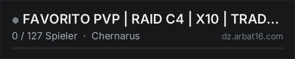 FAVORITO PVP | RAID C4 | X10 | TRADER | HELI | GUN | CAR in der DayZ-Serverliste von AR16