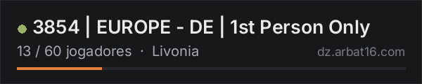 3854 | EUROPE - DE | 1st Person Only na lista de servidores de DayZ da AR16