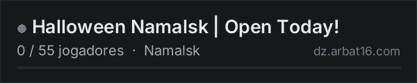 Halloween Namalsk | Open Today! na lista de servidores de DayZ da AR16