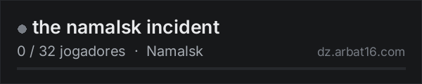 the namalsk incident na lista de servidores de DayZ da AR16