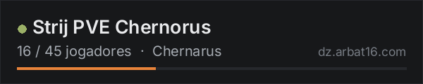 Strij PVE Chernorus na lista de servidores de DayZ da AR16