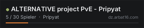 ALTERNATIVE project PvE - Pripyat in der DayZ-Serverliste von AR16
