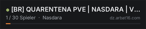 [BR] QUARENTENA PVE | NASDARA | VANILLA ATE... in der DayZ-Serverliste von AR16