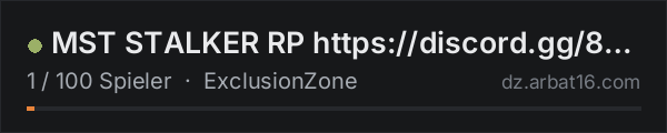 MST STALKER RP https://discord.gg/8rrxEKgZ3n in der DayZ-Serverliste von AR16