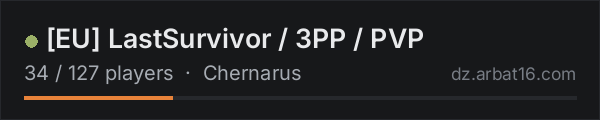 [EU] LastSurvivor / 3PP / PVP on the AR16 DayZ server list