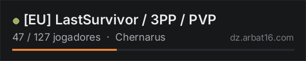 EU LastSurvivor / 3PP / PVP na lista de servidores de DayZ da AR16