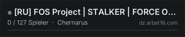 [RU] FOS Project | STALKER | FORCE OF SIBERIA | RP #4 in der DayZ-Serverliste von AR16
